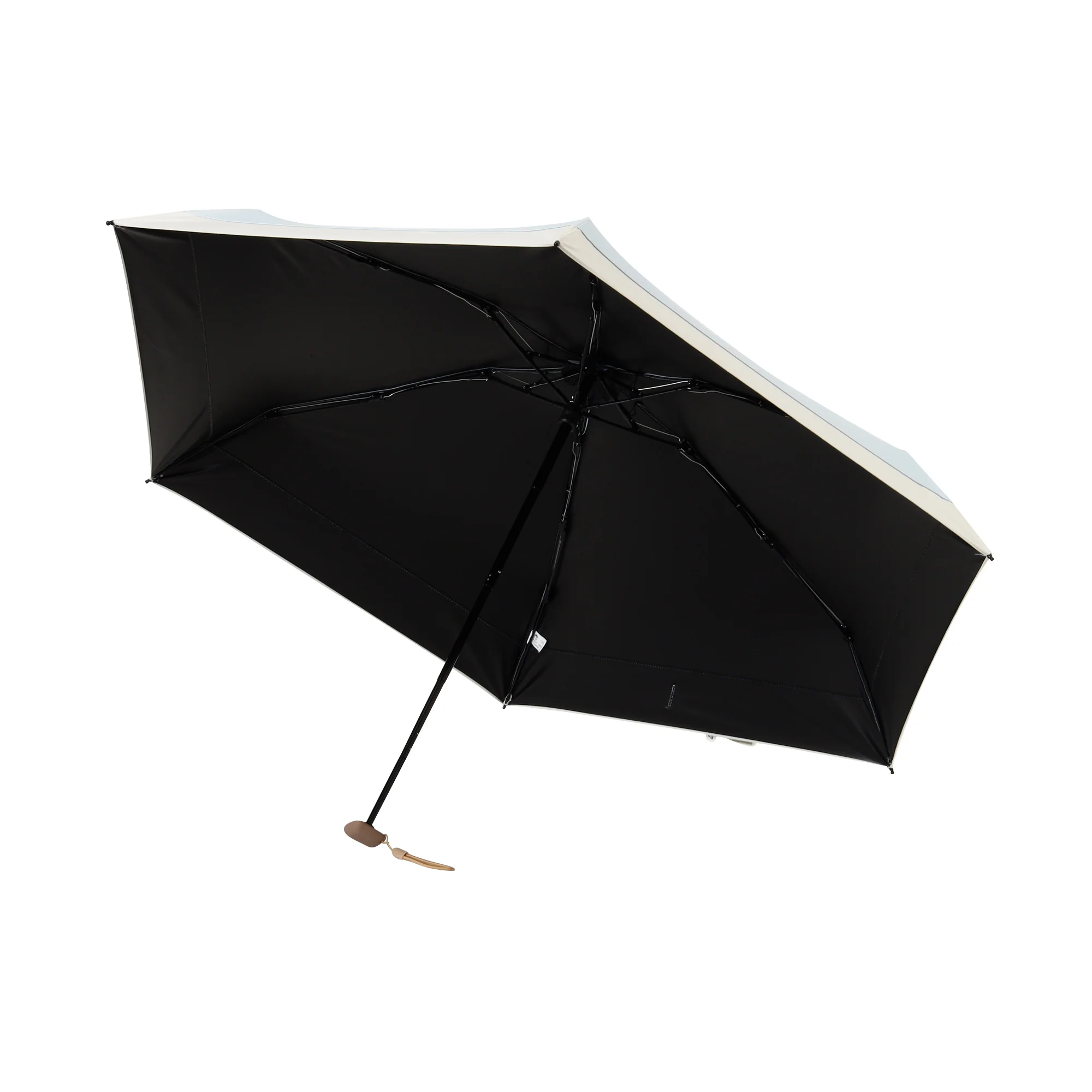 遮光 吸水ポーチ付き切継 折りたたみ傘 50cm ライトブルー（晴雨兼用） - Image 4