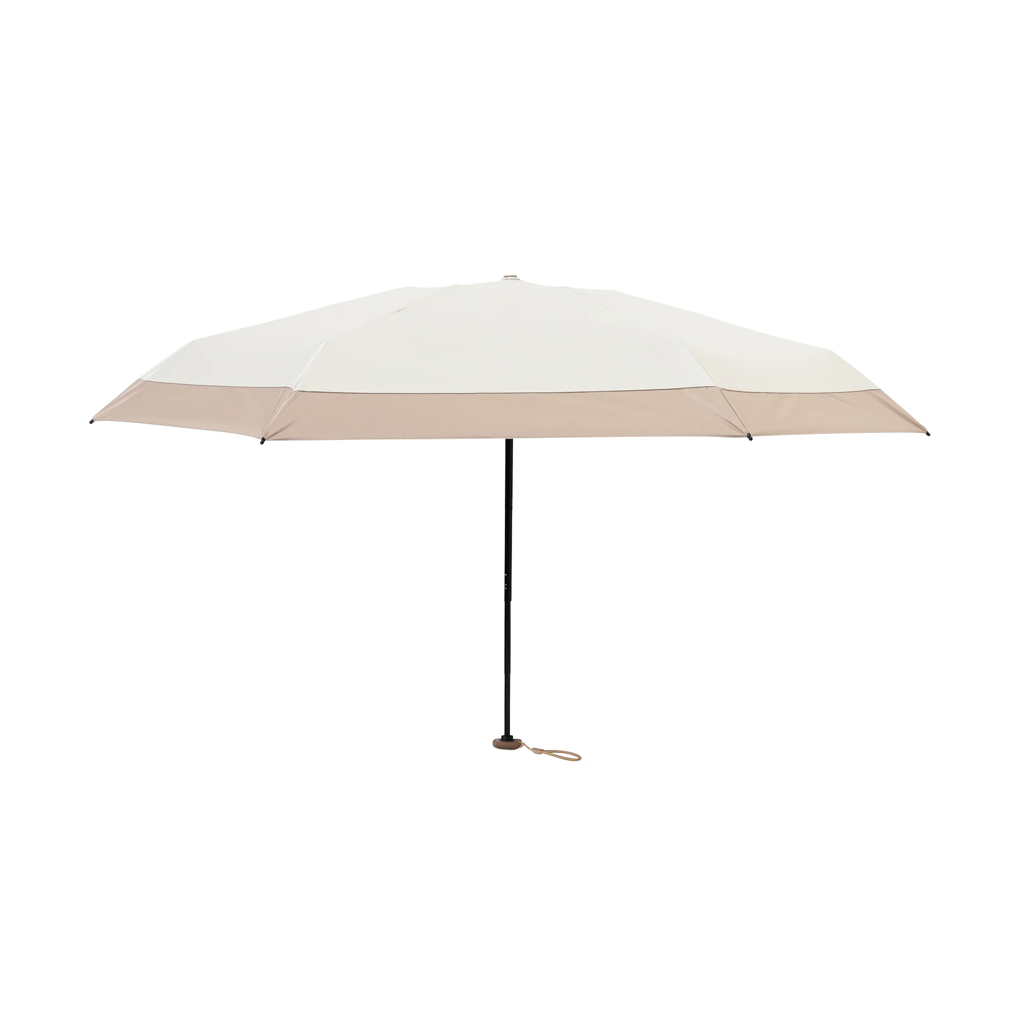 遮光 吸水ポーチ付き切継 折りたたみ傘 50cm アイボリー（晴雨兼用） - Image 3