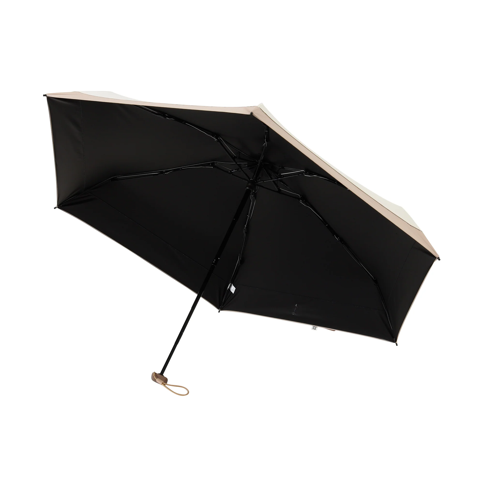 遮光 吸水ポーチ付き切継 折りたたみ傘 50cm アイボリー（晴雨兼用） - Image 4