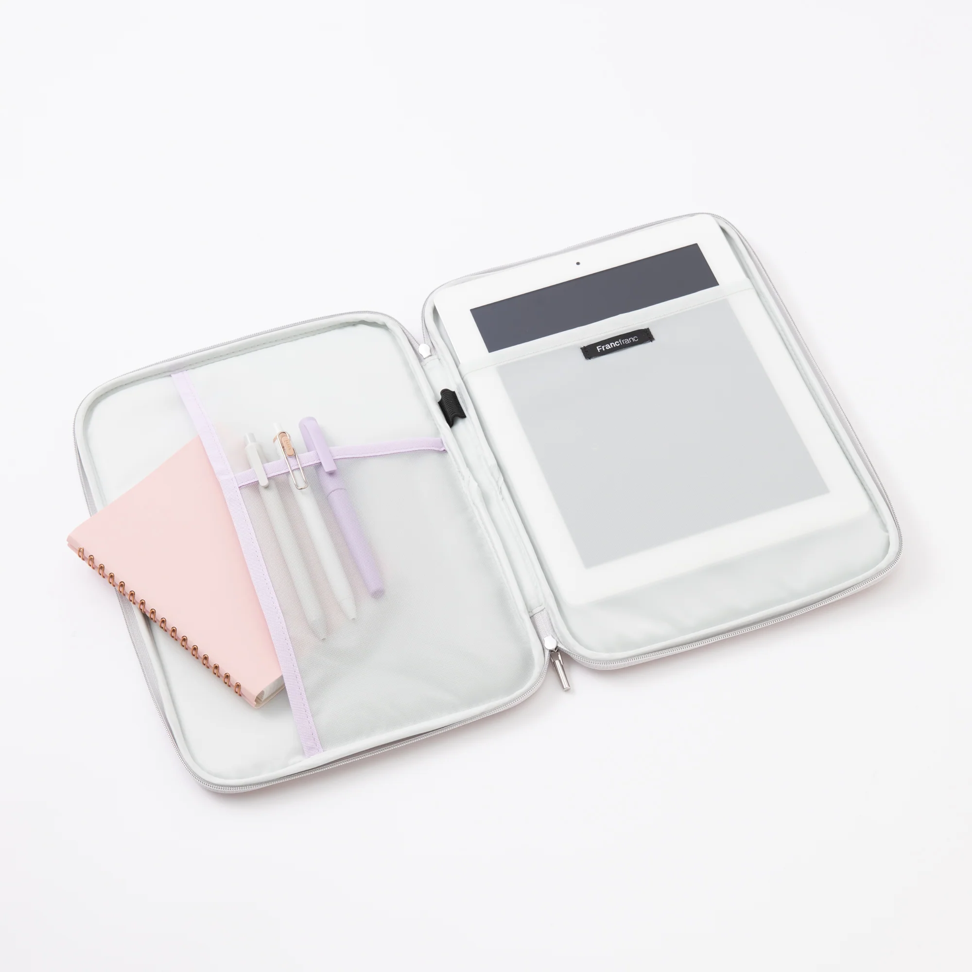 アーチキルト タブレットケース ライトグレー - Image 8