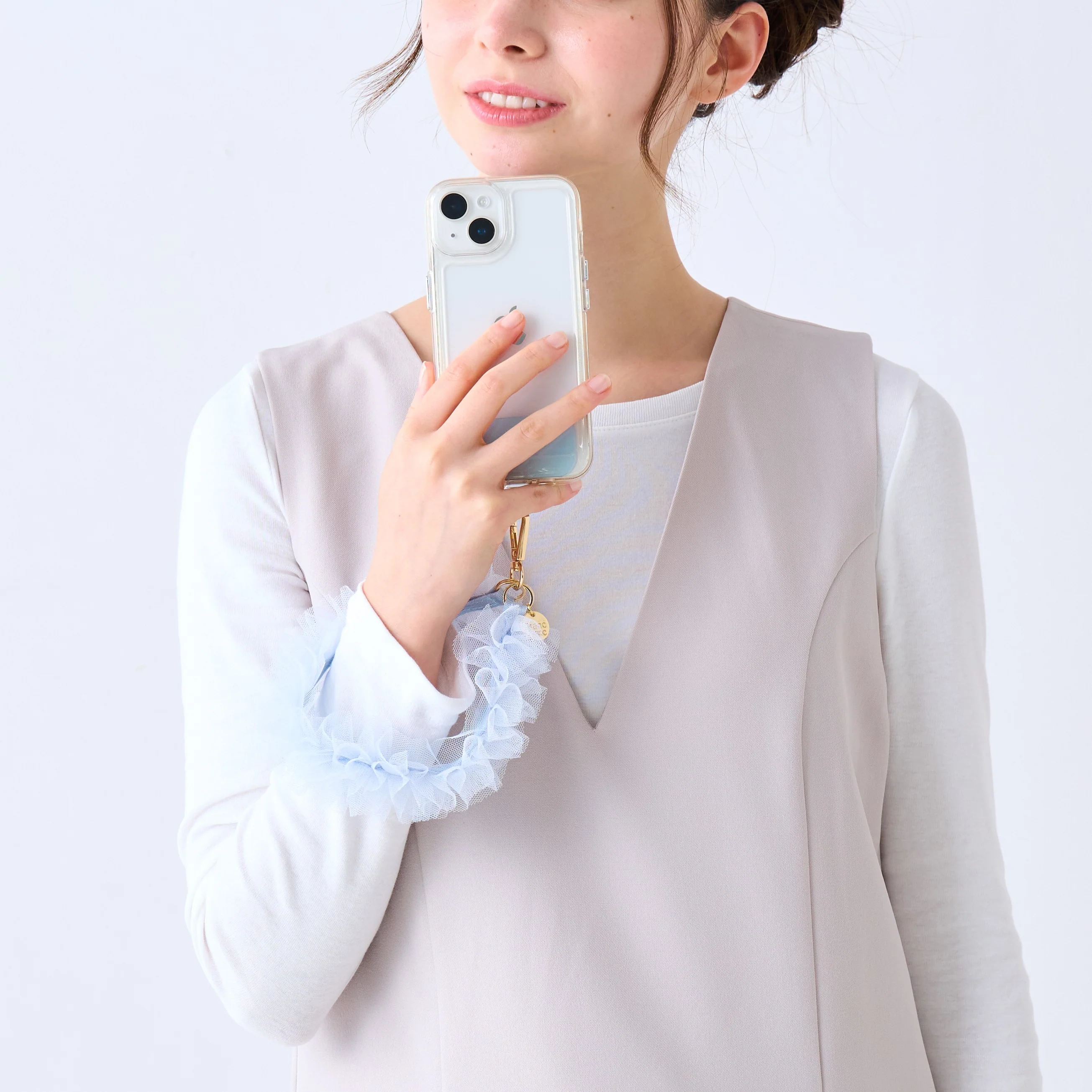 スマホハンドストラップ チュール ブルー - Image 8