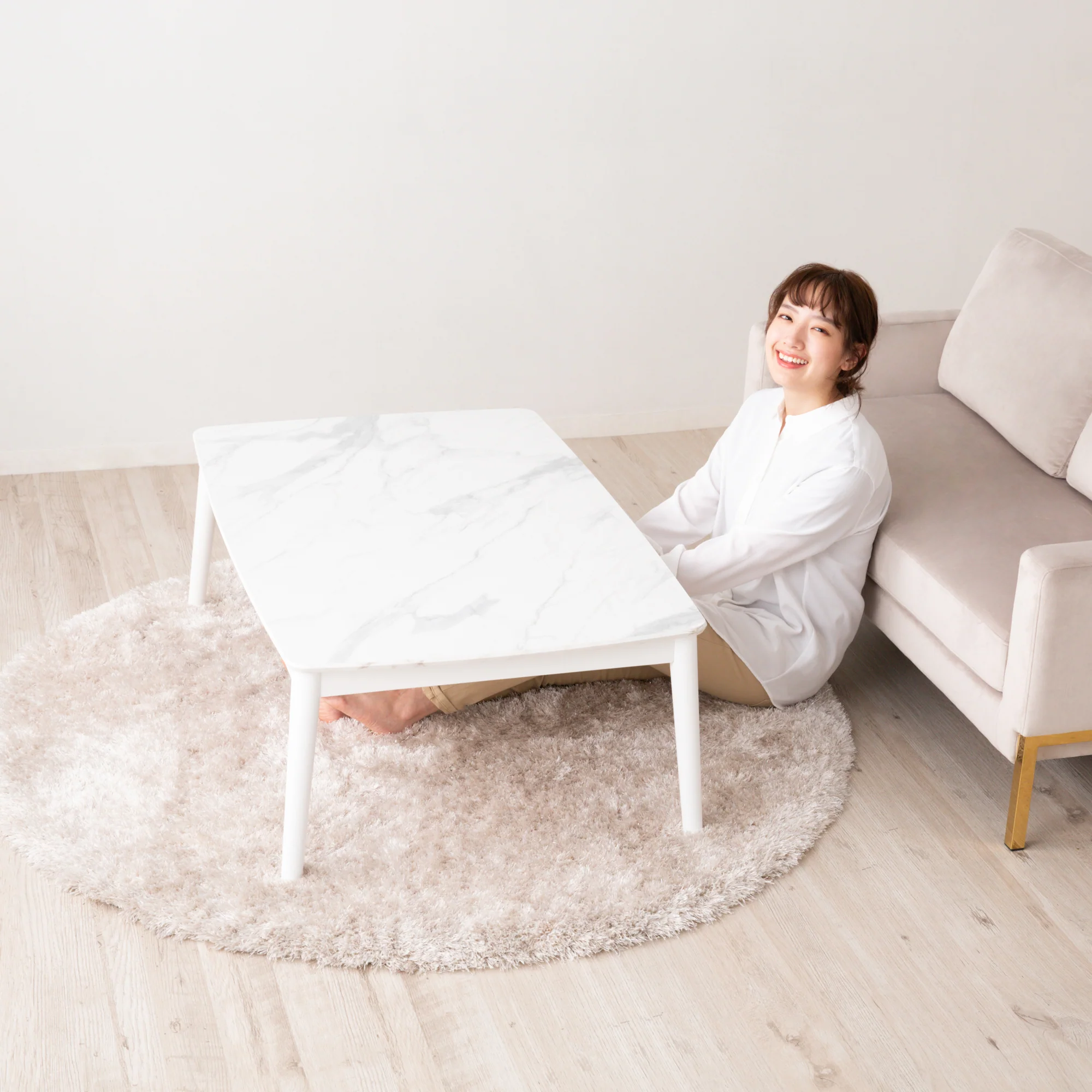 【EC限定】モスコ こたつテーブル L 1050×700 マーブル - Image 15