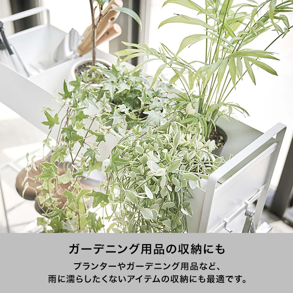 タワー キャスター付き玄関収納ラック ホワイト - Image 3