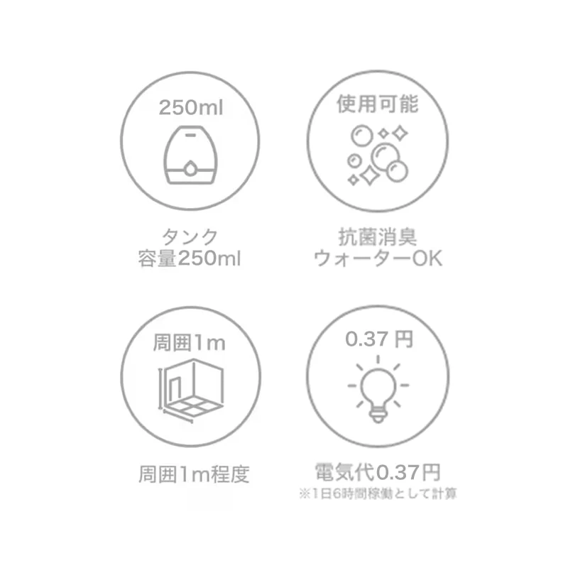 ミニ USB加湿器 ディア ホワイト - Image 2