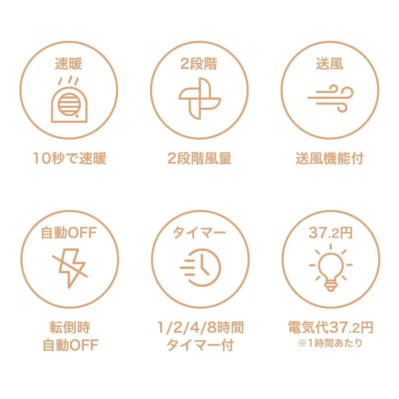 【首振り】タワーヒーター ベージュ - Image 2