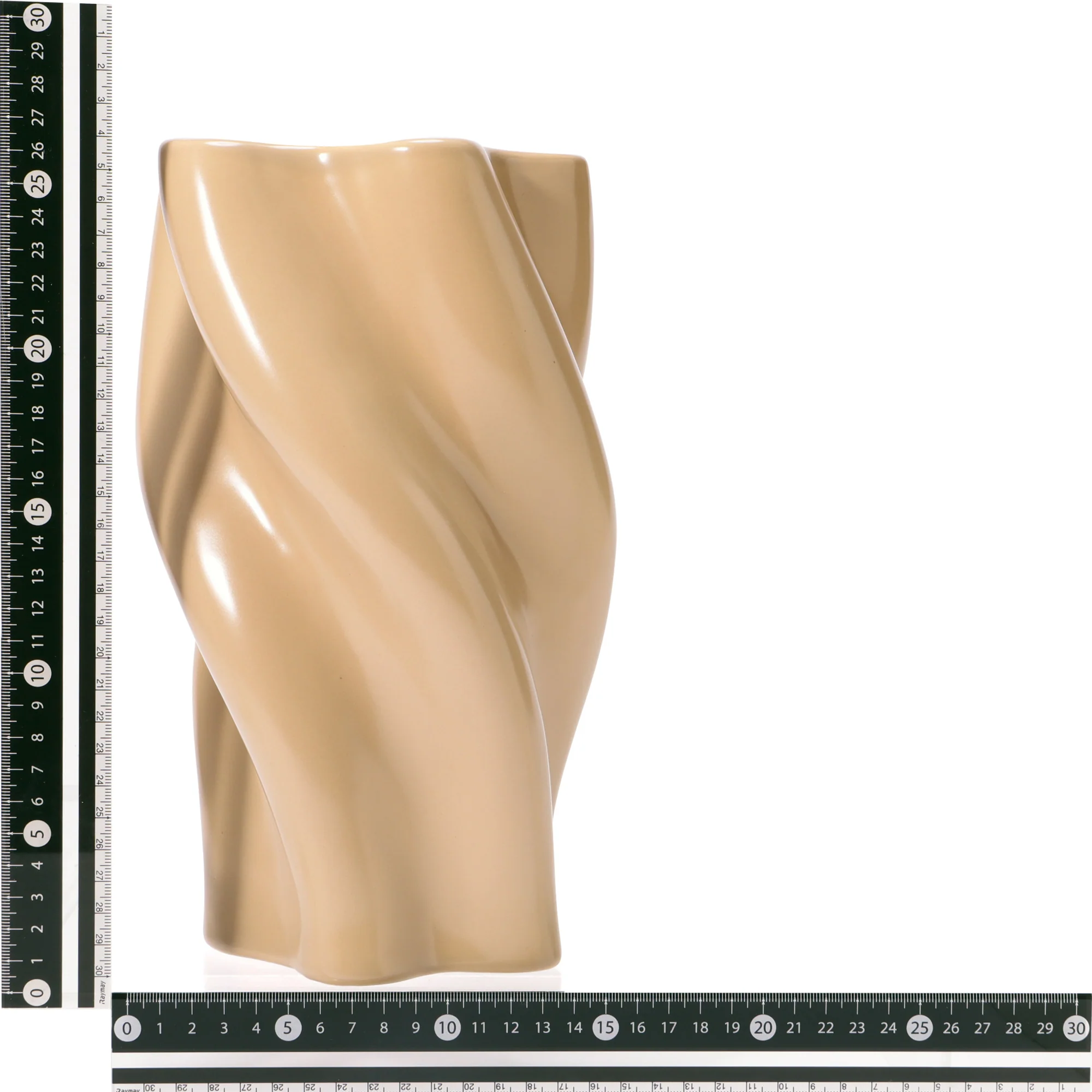 セラミック ツイスト フラワーベース L ベージュ - Image 6
