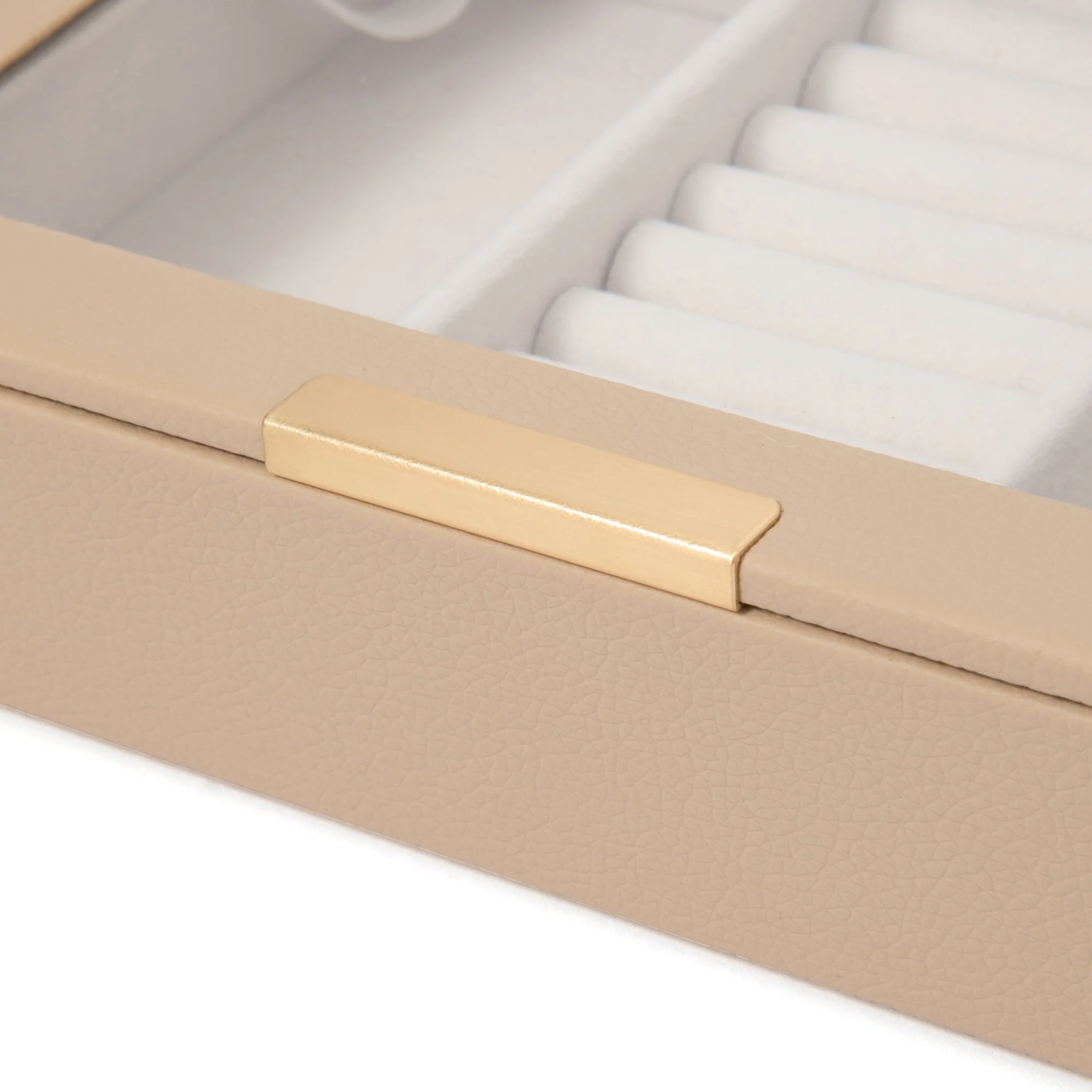 スタッキング ジュエリーボックス ディスプレイ蓋付き ベージュ - Image 6