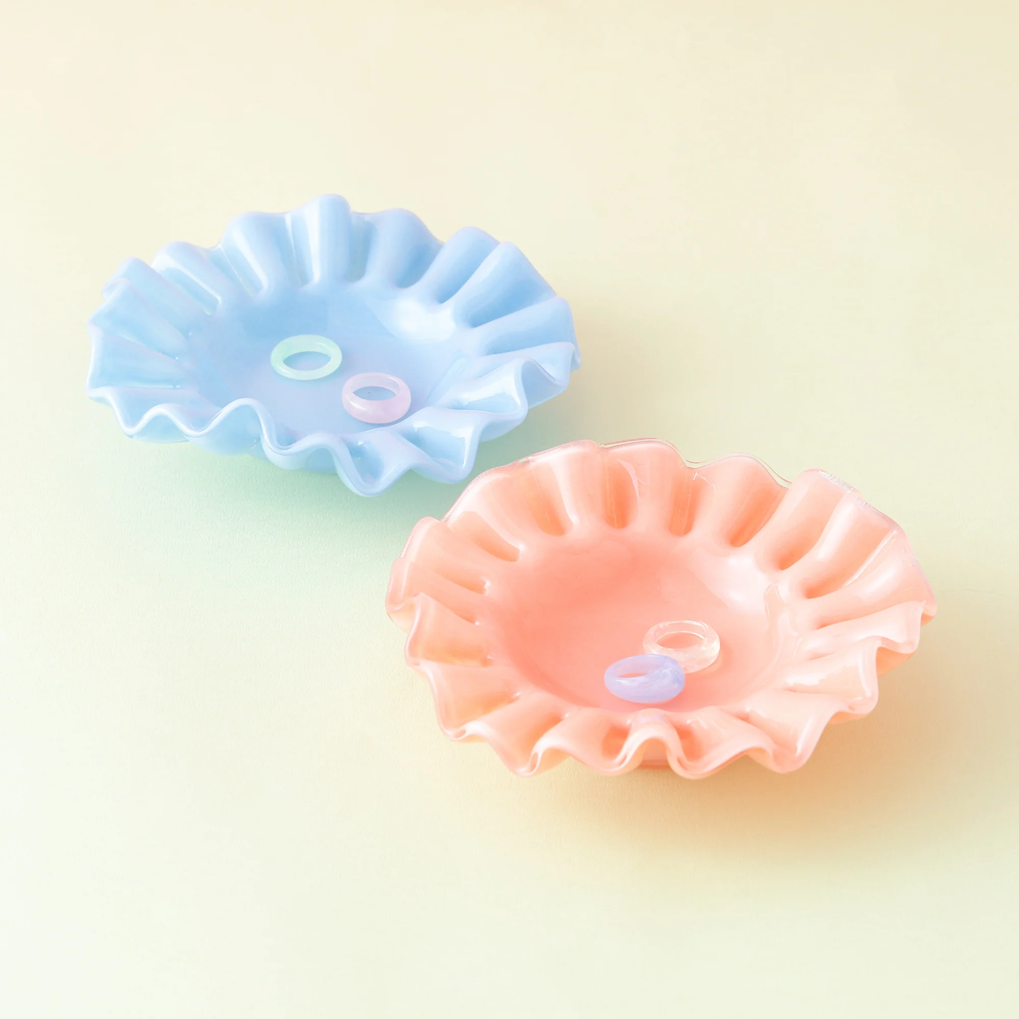 ガラスフリル アクセサリートレイ ブルー - Image 2