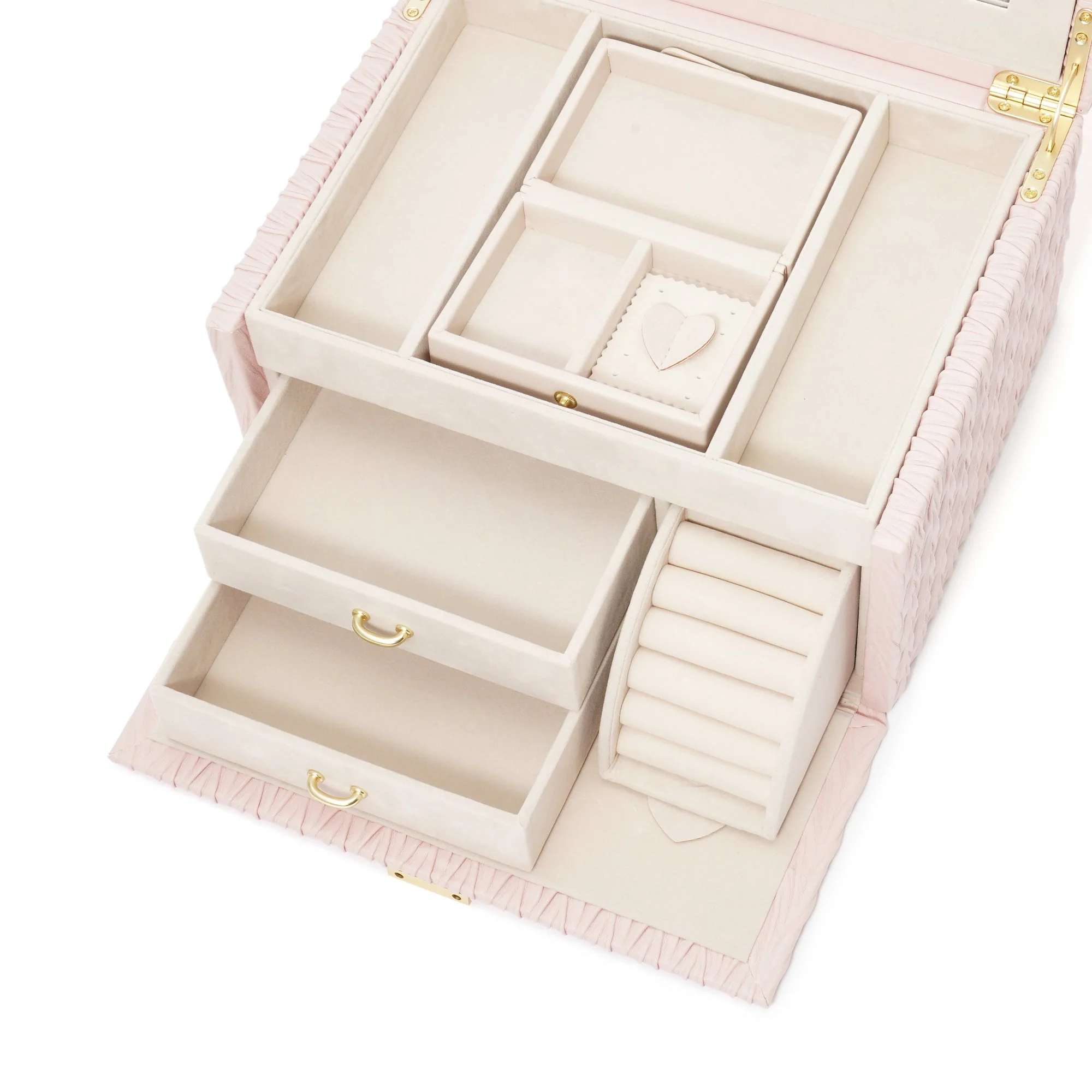 【EC限定・アウトレット品】エンボス ジュエリーボックス L ピンク - Image 12
