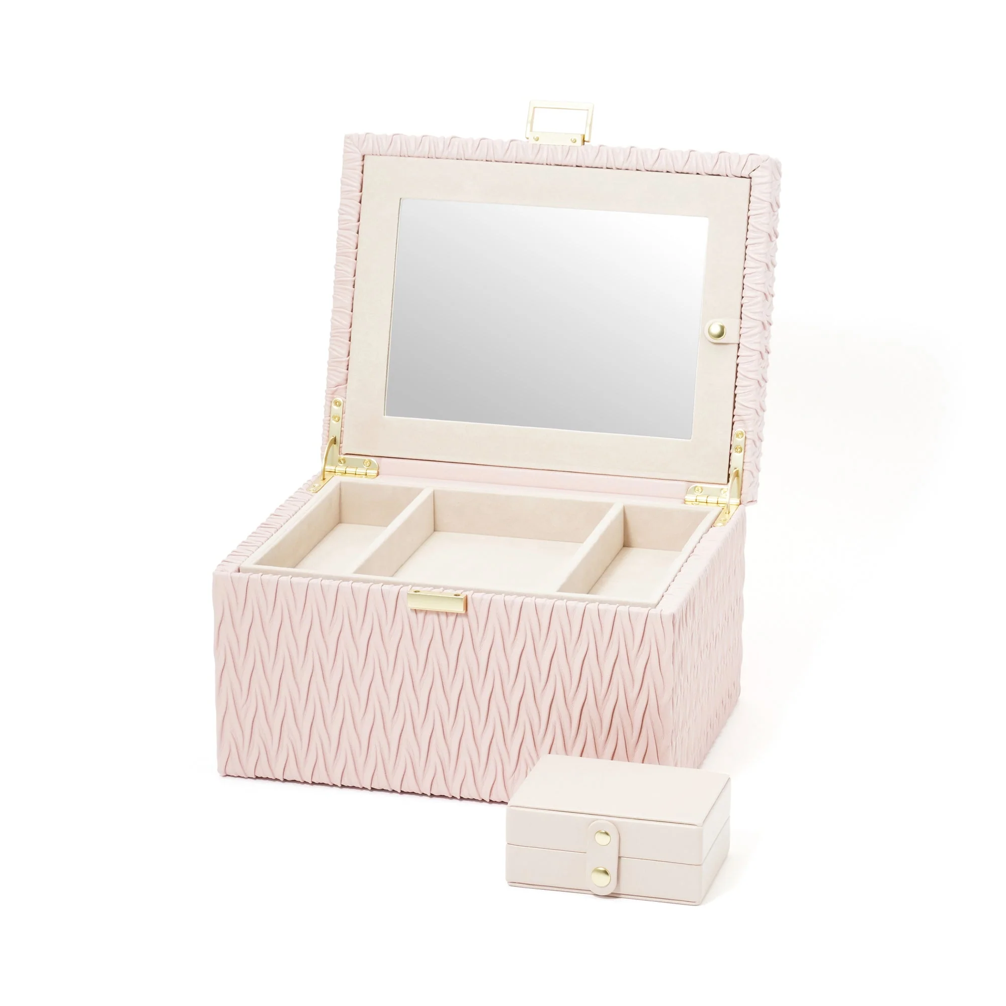 【EC限定・アウトレット品】エンボス ジュエリーボックス L ピンク - Image 8